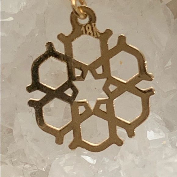 New 18k Gold Hooked Dangling Earrings - Picture 3 of 3